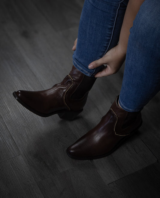 "La Jefa" High Top Light Brown Boots