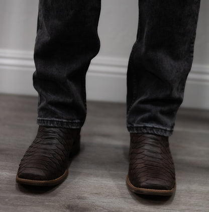 "El Python" High Top Dark Brown Boot