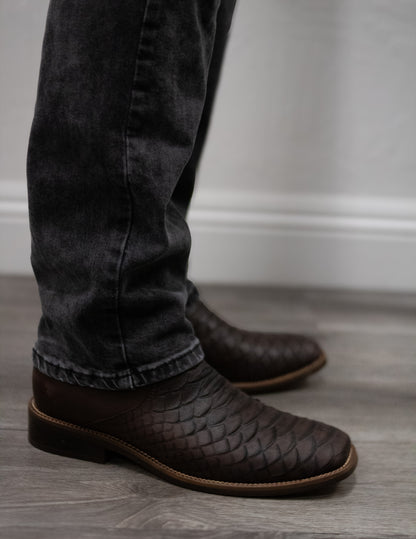 "El Python" High Top Dark Brown Boot