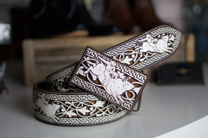 "El Jinete" Embossed Leather Belt