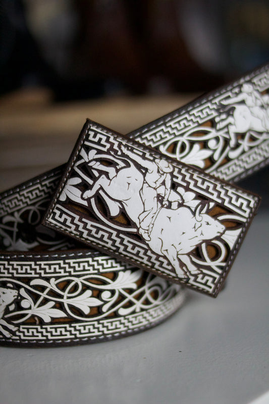 "El Jinete" Embossed Leather Belt