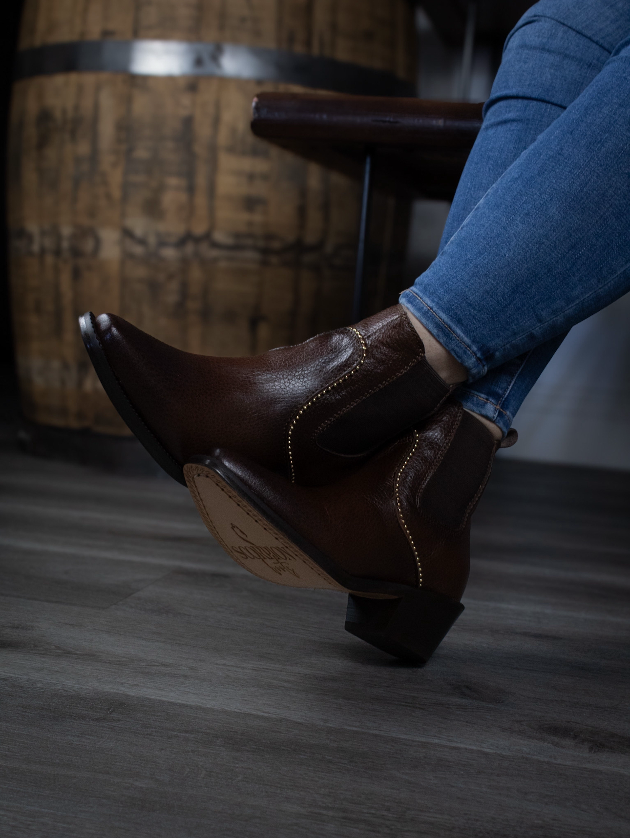 "La Jefa" High Top Light Brown Boots
